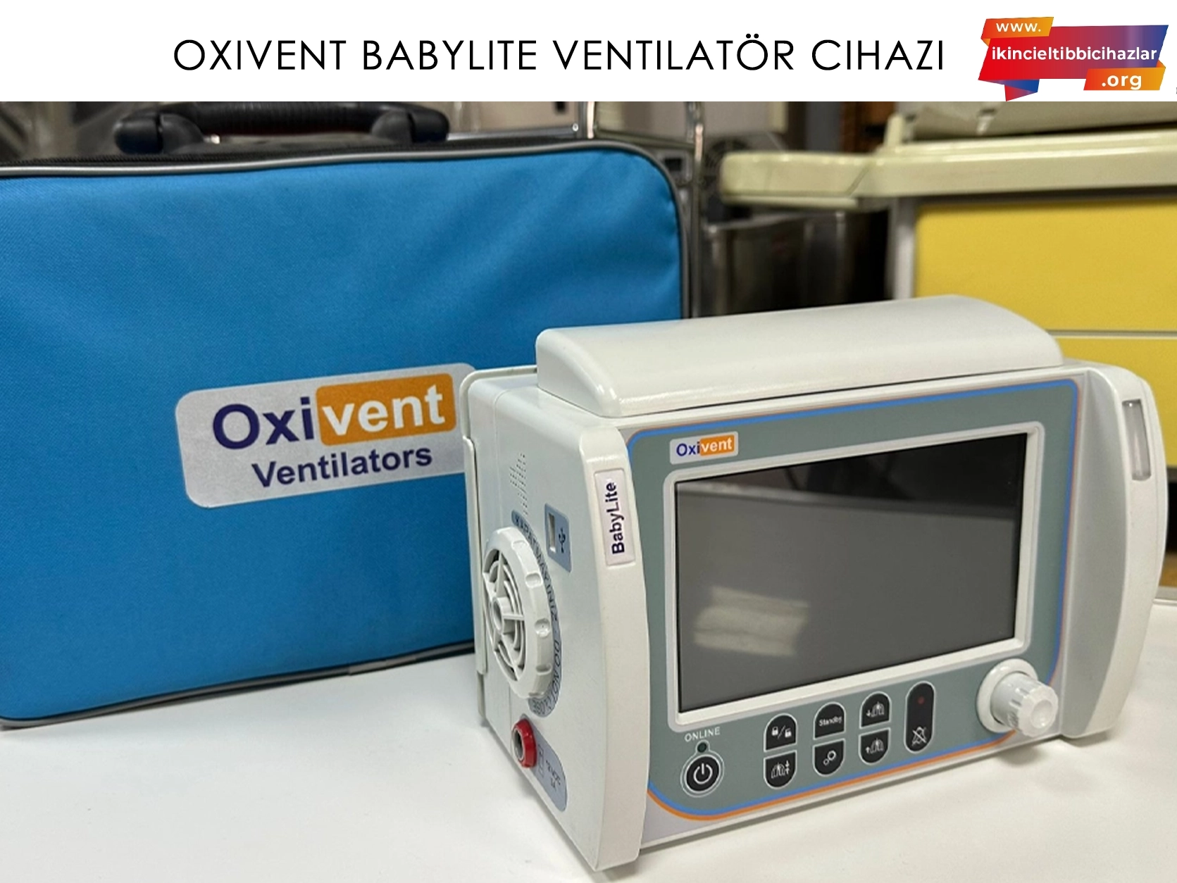 İkinci El Oxivent Babylite Pediatrik Transport Ventilatör Cihazı